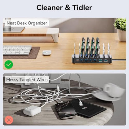 288W 8-Port GaN Charging Station with Dividers for iPhone 18 Pro/Duo