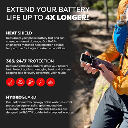 PHOOZY Apollo II Thermal Phone Case with NASA-Derived Technology - Extends Battery Life 4X in Hot or Cold Weather - Military Grade 8-Foot Drop Protection Insulated Pouch - Medium Black Camo - color: Apollo II Black Camo, size: MEDIUM