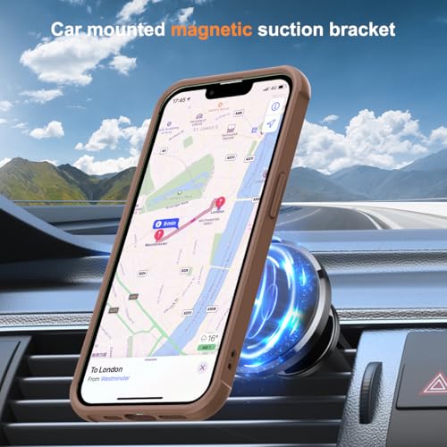 SKYLMW Compatible with iPhone 16e/17e Case with Stand,Desert Brown | iPhone 16e Case iPhone 17e Case 6.1",Magnetic Ring Stand,Compatible with MagSafe,Military-Grade Protection,Great Grip Feeling - color: Desert Brown, size: Iphone 16e & Iphone 17e