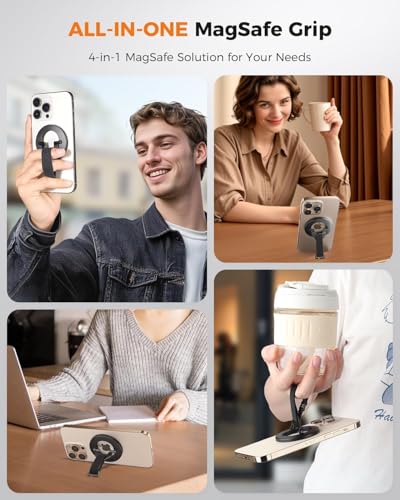 SUPERONE Magnetic Phone Stand Holder for Magsafe Phone Grip with Strap