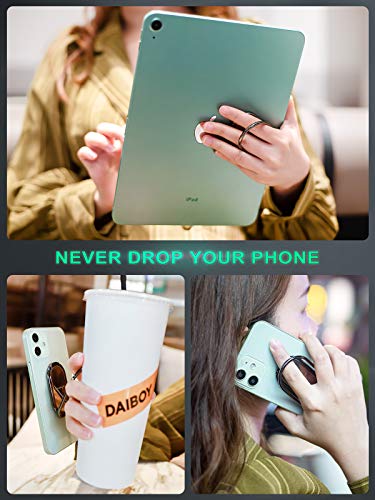 Phone Ring Holder Finger Kickstand 360°Rotation Cellphone Back Grip Foldable Cell Phone Stand for Desk Compatible with iPhone iPad Smartphones Tablets (Gun Black) - color: Gun Black