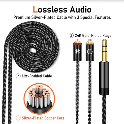 Audiovance Vibes 202 HiFi Wired Earbuds, IEM in-Ear Monitor Headphones - color: 1-Black