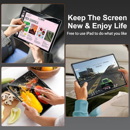 SPARIN 2 Pack Screen Protector for iPad Pro 11 inch M5 2025/M4 2024 | 9H Hardness Tempered Glass with Easy Application Tray, Face ID & Apple Pencil Compatible and Case Friendly - size: iPad Pro 11" 2025/2024