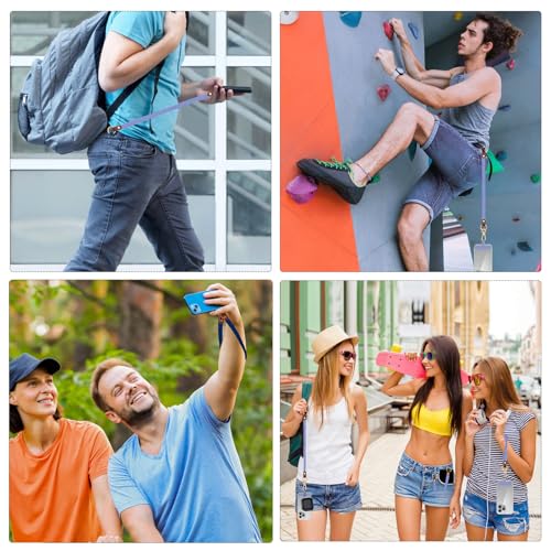 Hovmwey Stretchy Phone Lanyard Tether, 2 Pack Phone Leash Anti-theft Phone Strap for Anti-drop Outdoor Hiking Cycling Climbing Universal for Most Cell Phones, Lavender - color: Lavender