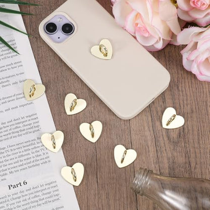 8pcs Heart Phone Charm Holder, 1inch Cell Phone Charm Hook - color: gold, size: 2.5cm