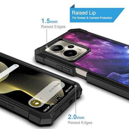 for Cricket Outlast 5G 2024 Case (SN509C),AT&T Motivate Pro 5G (SN509A) w/[Built-in Screen Protector]Dual Layer Shockproof [Military-Grade][Full-Body] Protective Cover Women Man Blue Black Star Galaxy - color: BLD IN GALAXY STAR