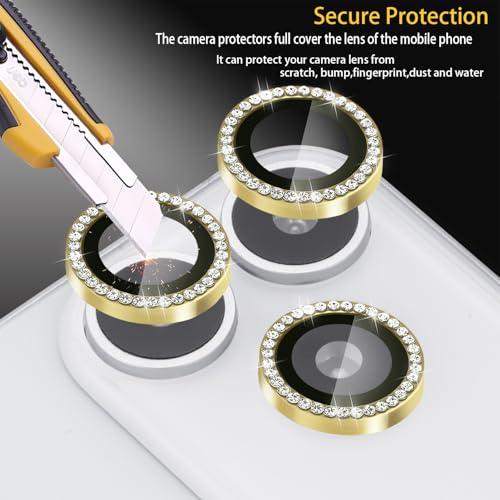 Camera Lens Protector for iPhone 17 Pro/17 Pro Max, Diamond Gold - color: Diamond Gold