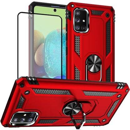 Samsung A71 5G Case, A71 5G Phone Case with Screen Protector, Military Grade Protective Cases with Ring for Samsung Galaxy A71 5G (Red) - color: Samsung Galaxy A71 5G Case Red