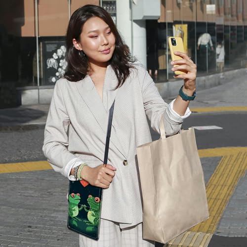 Small Crossbody Bags with Adjustable Shoulder Strap - color: Couple Frogs