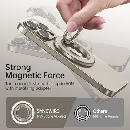 SYNCWIRE for MagSafe Phone Grip, Magnetic Phone Ring Holder - color: Titanium