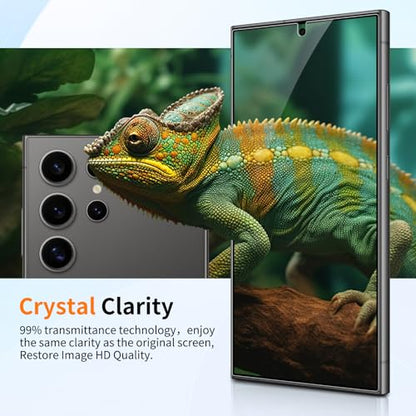 2 Pack Samsung Galaxy S24 Ultra HD Clear Screen Protector, PET Film with Auto Dust Elimination Cabin, Anti-Glare, Sensitive Touch, Bubble-Free, Case Friendly - color: S24-HD