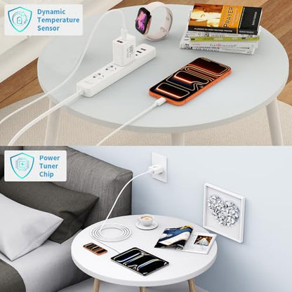 Apple MFi Certified iPhone 17 Charger Fast Charging 4Pack 60W USB C Charger - color: Pure White