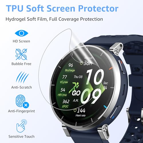 8 Pack Screen Protector for Amazfit Active 3, Soft TPU Self-Healing Bubble Free Anti-Scratch HD Clear Touch Sensitive Protective Film Compatible with Amazfit Active 3 - size: For Active 3