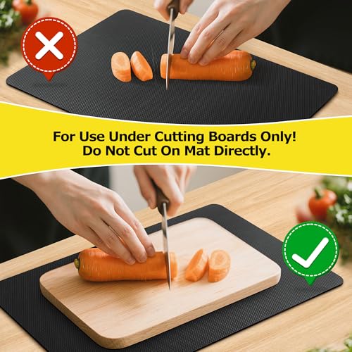 Upgraded 10” x 15” Non-Adhesive Non-Slip Cutting Board Mat Multi-Purpose - color: Black