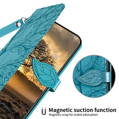 Wallet Case for Google Pixel 6A with Card Holder/Slot,PU Leather Folio Flip Shell [Kickstand][Magnetic Closure][Wrist Strap] Shockproof Cover Fit Google Pixel 6A, Turquoise - color: Turquoise, size: Google Pixel 6A