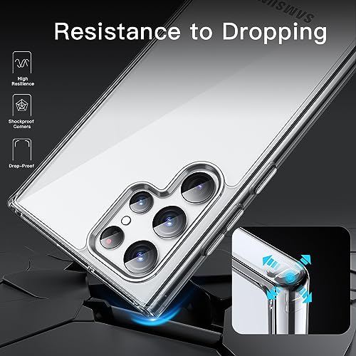 JETech Case for Samsung Galaxy S22 Ultra, Anti-Yellowing, Clear | Shockproof Protection, Scratch Resistant Hard PC Back, Durable Transparent TPU Bumper - color: Clear