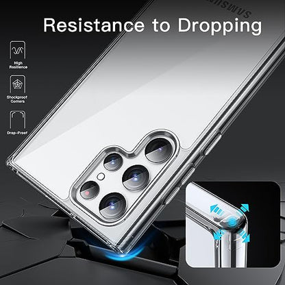 JETech Case for Samsung Galaxy S22 Ultra, Anti-Yellowing, Clear | Shockproof Protection, Scratch Resistant Hard PC Back, Durable Transparent TPU Bumper - color: Clear