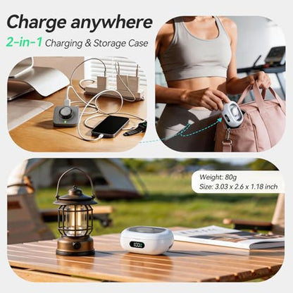 Tensea Portable Charging Case Compatible with Oura Ring Gen 5 & Gen 4 & 3, 2000mAh Wireless Power Station, Universal Fit, 30-Day Runtime Charger Accessories (Official Charger NOT Included) - color: White