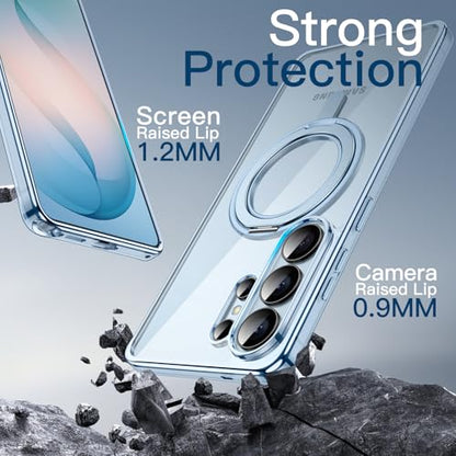 JETech Rotatable Ring Stand Case for Samsung Galaxy S26 Ultra, Sky Blue | Compatible with MagSafe, Clear Back, Stand & Ring Holder, Shockproof Protection - color: Sky Blue, size: Galaxy S26 Ultra