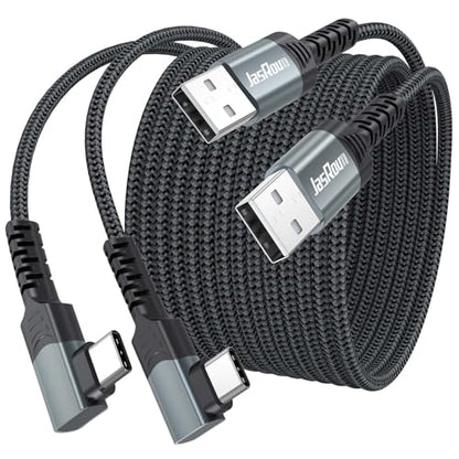USB to USB C Cable 10ft Right Angle, 3A Fast Charging 90 Degree USBC