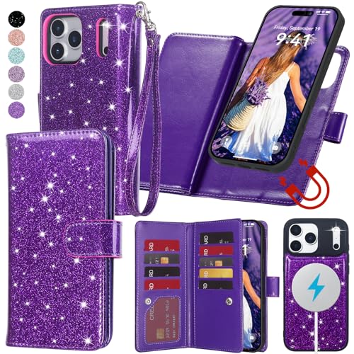 Varikke Wallet Case for iPhone 17 Pro Compatible with Magsafe, Dark Purple - color: (Compatible with MagSafe) Dark Purple, size: iPhone 17 Pro 6.3"