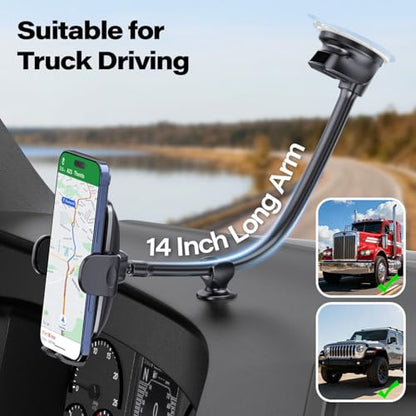 Replacement 14'' Gooseneck Arm Suction Cup Mount for 17mm Ball Joint