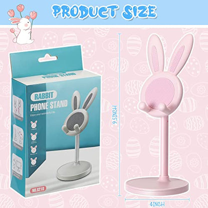 Kathfly 2 Pack Cute Phone Stand for Desk, Pink and Blue, Rabbit - color: Pink and Blue, style: Rabbit