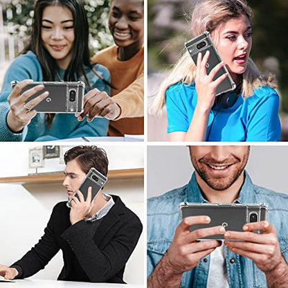 Google Pixel 7a Case with Screen Protector, Shockproof Crystal Clear Slim Soft Silicone TPU Protective Phone Cover Clear - color: Z Clear, size: Google Pixel 7a Case