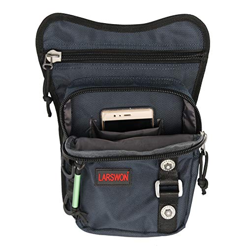 Thigh Pack, Larswon Leg Bag Thigh Pouch Bag Tactical Waist Bag Motorcycle Bag Waterproof - color: A- Blue