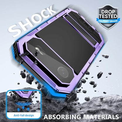 Lunivop Compatibility with iPhone Air Case 6.5'' 2025 Heavy Duty with Built in Screen Protector Lens Protection Rugged Stand 360 Full Body Military Grade Metal Bumper Phone Cases Men 17 Air Purple - color: Purple, size: iPhone 17 Air 6.5 2025