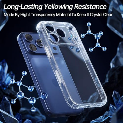 WXR for iPhone 17 Pro Max Case Clear, Anti-Yellowing, Soft TPU, 6.9" - size: for iphone 17 Pro Max Case