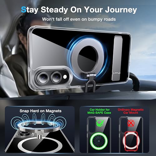 for Samsung Galaxy S25 Edge Case with MagSafe - color: Clear, size: Galaxy S25 Edge with Stand