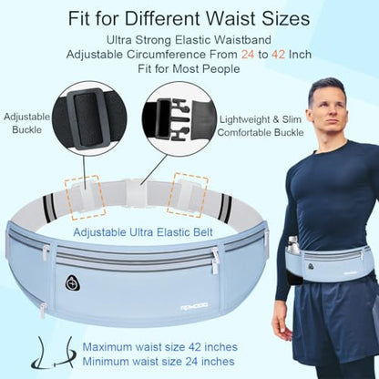Water Resistant Fanny Pack for Men Women with Bottle Holder, Blue - color: 08-Baby Blue