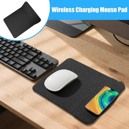 Charging Mice Pads for Desk Fast Charging Pad - color: Black