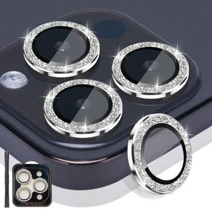 Camera Lens Protector for iPhone 14 Pro/14 Pro Max, Glitter Silver - color: Glitter Silver