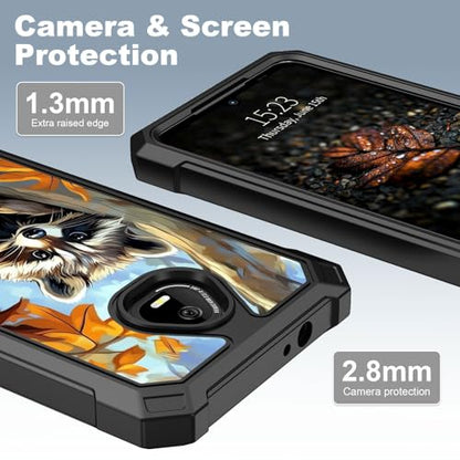 for Schok Volt Sv67q Sv67332 Case with Screen Protector, Military Grade Drop Protection, Dual Layer Hybrid Shockproof Protection TPU Phone Case for Schok Volt Sv67q, Raccoon Perched - color: Raccoon Perched
