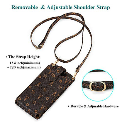 Peacocktion Small Crossbody Cell Phone Purse for Women, Lightweight Mini Small Crossbody Bags for Women with Card Slots - color: 02-brown