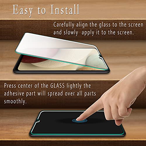 2 Pack Screen Protector for Samsung Galaxy A12 Tempered Glass - color: Clear