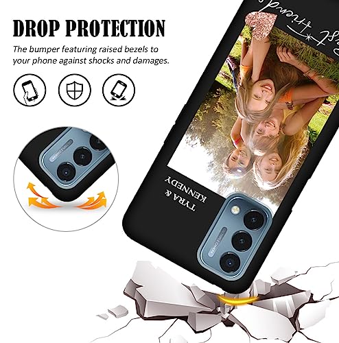 Custom Photo Phone Case for OnePlus Nord N200 5G with Personalized Picture Text Logo Name - Slim Soft Black Silicon Protective N 200 5 G Cover 6.5 Inch Unique Niche Gift for Best Friends - color: Black 06 - Best Friends, 1 Photo Name
