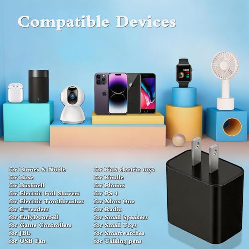 5V 2A USB Wall Charger 10W Power Adapter 5 Volt 2amp USB Brick Charging Block USB A Cube Plug for Wall Outlet 5V2A Power Head for Small Appliances Table Lamps/Kids Electric Toys/Watch/Phone/USB Fan - color: 5v2a black