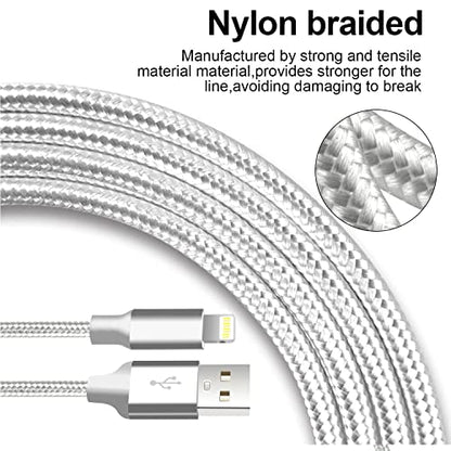 USB to Lightning Cable, 5 Pack iPhone Charger Fast Charging Cord (Silver) - color: Silver, style: USB-A to L