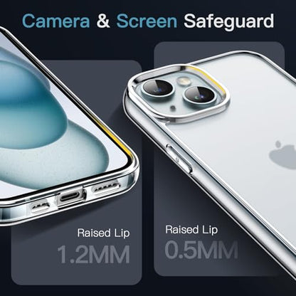 JETech Matte Case for iPhone 15, Frosted Clear | Scratch-Resistant, Anti-Fingerprint, Frosted Back, Shockproof Phone Bumper Cover - color: Frosted Clear, size: iPhone 15