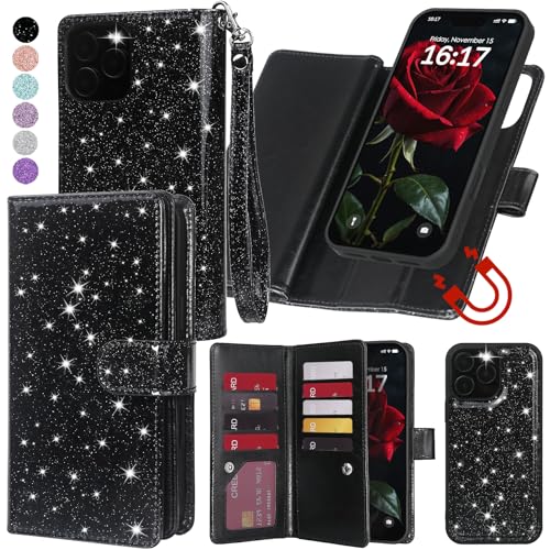 Varikke for iPhone 16 Pro - Case Wallet Magnetic Detachable, Black - color: (Standard) Black, size: iPhone 16 Pro 6.3"