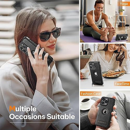 WTCASE Magnetic for iPhone 15 Pro Max Leather Case,Built-in Invisible Stand [Compatible with Magsafe] Protective Slim Kickstand Phone Cover Compatible with iPhone 15 Pro Max (2023) 6.7" (Black) - color: Black, size: iPhone 15 Pro Max-6.7"
