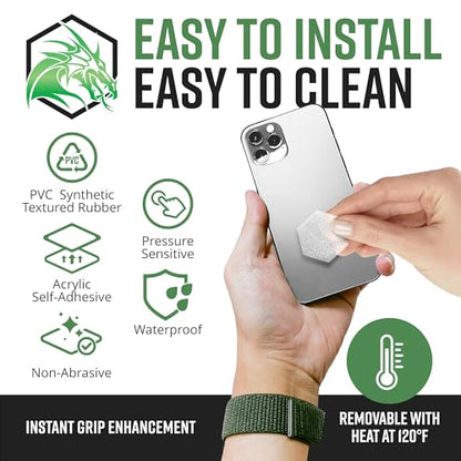 Dragon Grips Clear Rubber Grip Tape - 25 Precut 1" Hex Griptape Stickers (Pack of 2), Non-Slip Adhesive for Cell Phones, Controllers, Guns, and Mouse Grip Tape, Rubberized Durable Texture, Made in USA - color: Clear, size: 1" - 25pc 2 pack