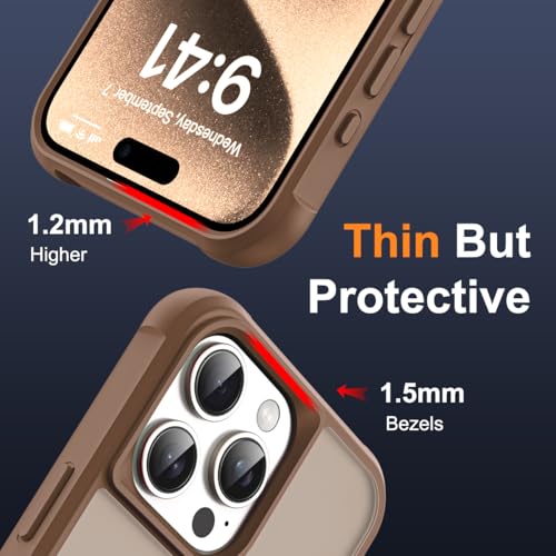 SKYLMW Compatible with iPhone 15 Pro Max Case with Stand,Desert Brown | iPhone 15 Pro Max Phone Case 6.7",Magnetic Ring Stand,Compatible with MagSafe,Military-Grade Protection,Great Grip Feeling - color: Desert Brown, size: Iphone 15 Pro Max