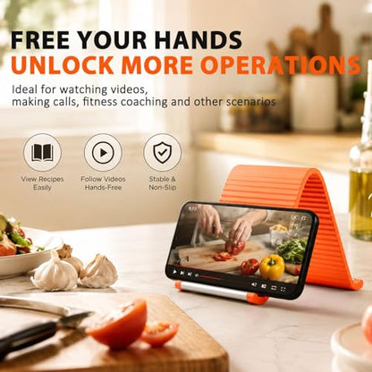 Portable Foldable Silicone Aluminum Phone Holder, 2026 New Flexible Silicone Aluminum Phone Holder, Folded into Any Shape, Universal Adjustable Anti-Slip Desktop Mount for Home Office Travel (Black) - color: Black