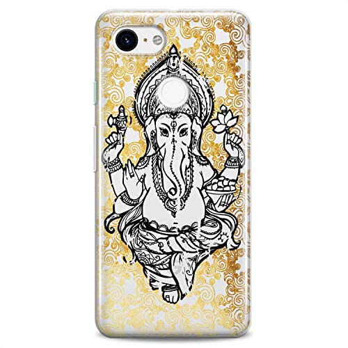 TPU Case Compatible for Google Pixel 9 8 Pro 7a 6a 5a XL 4a 5G 2 XL 3 XL 3a Hilarious Lotus Black Ganesha Indian Slim fit Hinduism Soft Design Clear Cute Elephant Flexible Silicone Print - color: Ganesha Print