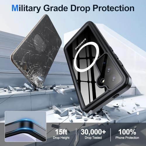 ANTSHARE IP68 Waterproof Case for Samsung Galaxy S24, Black/Clear - color: Black/Clear, size: S24