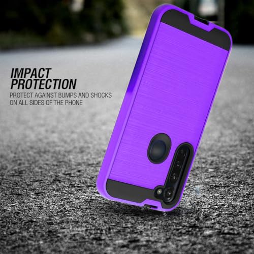 NEM Case Compatible with Motorola Moto G Stylus XT2043 (2020), Moto G Power XT2041 - Shockproof Brushed Case (Purple) - color: Purple